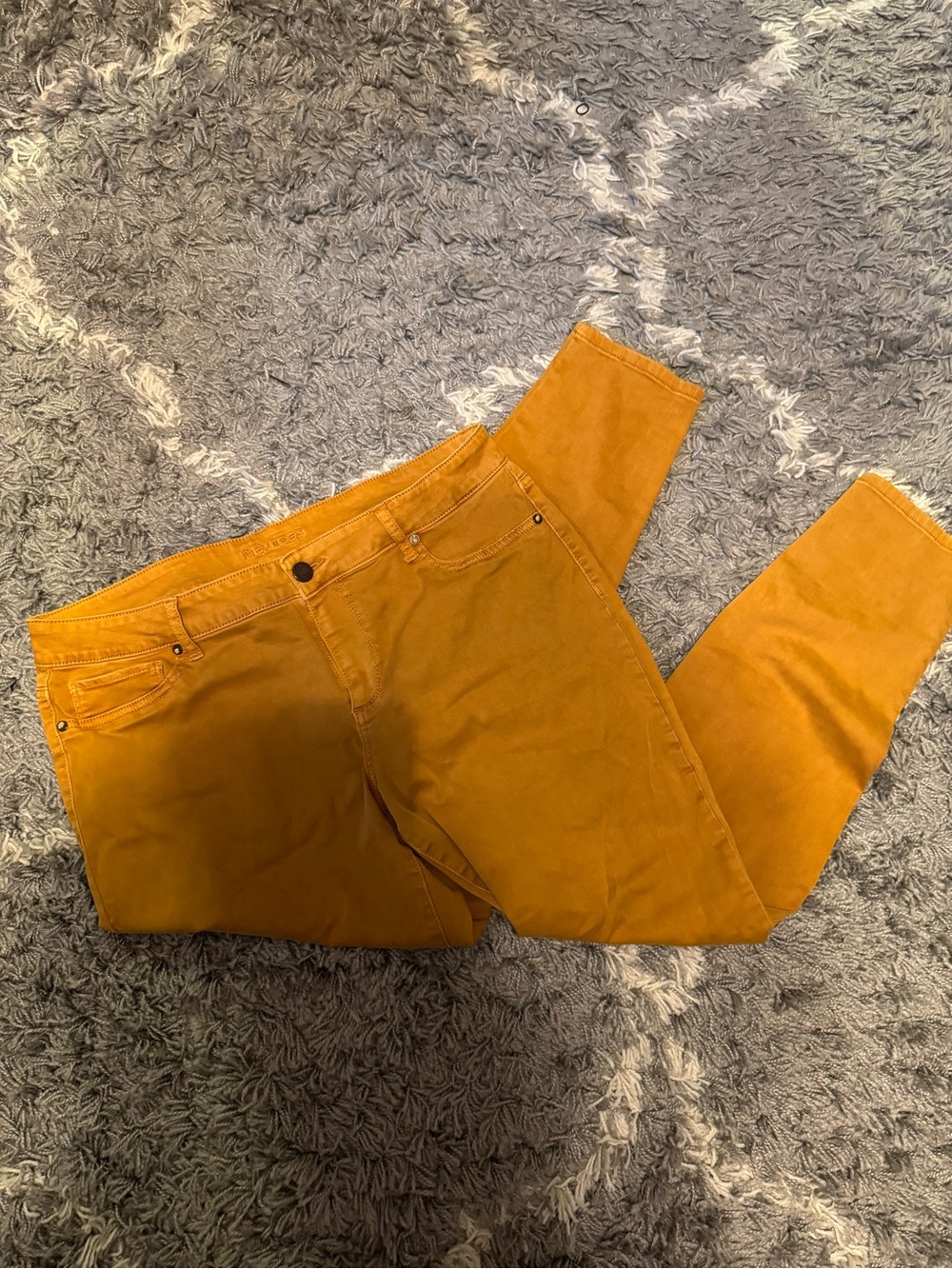 Maurices Mustard Yellow Skinny Jeans
